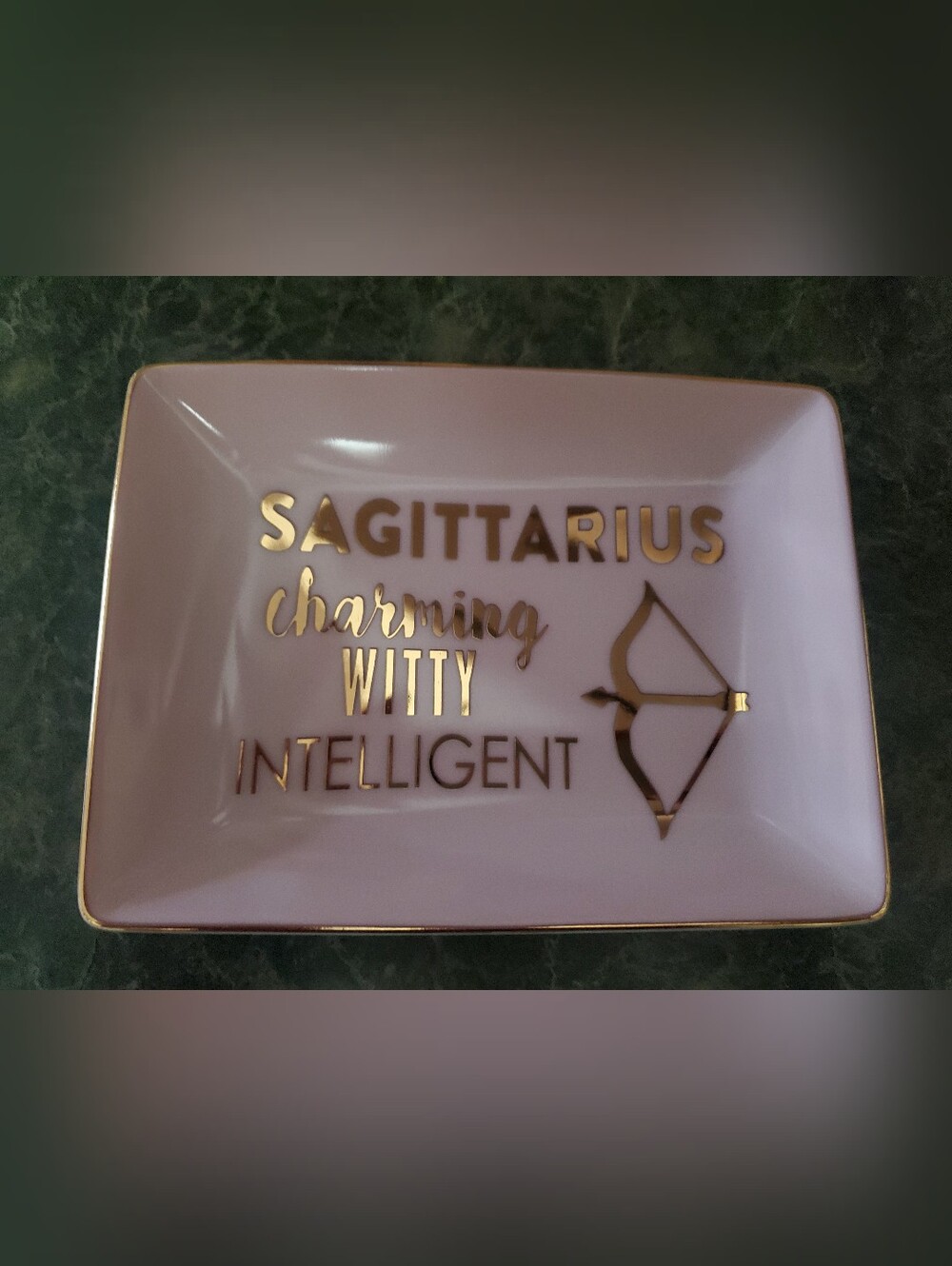 Sagittarius Small Trinket Tray - Pink 11 cm X 15 cm